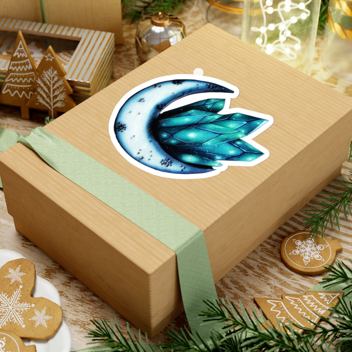 Emerald Crystal Moon Sticker