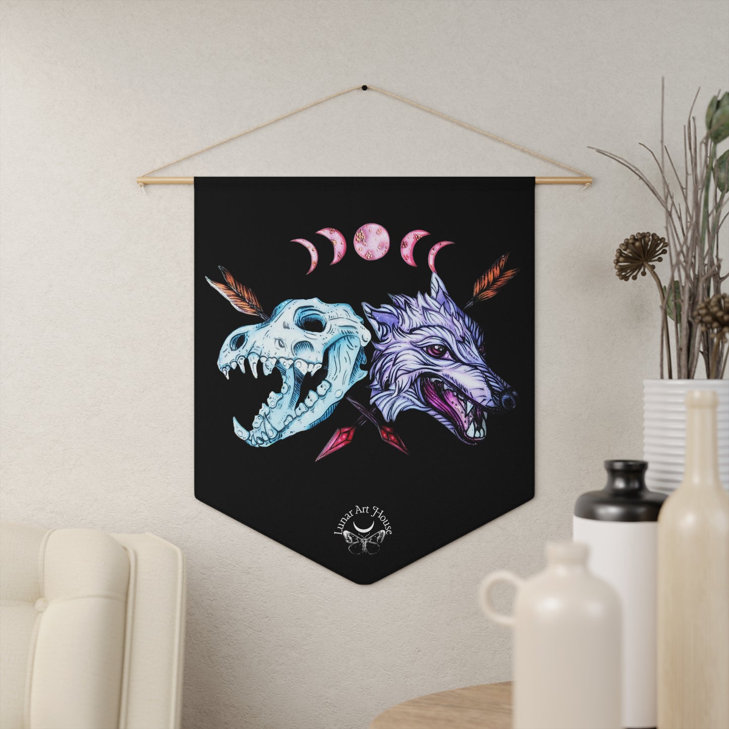 Blood Moon Wolf Pennant