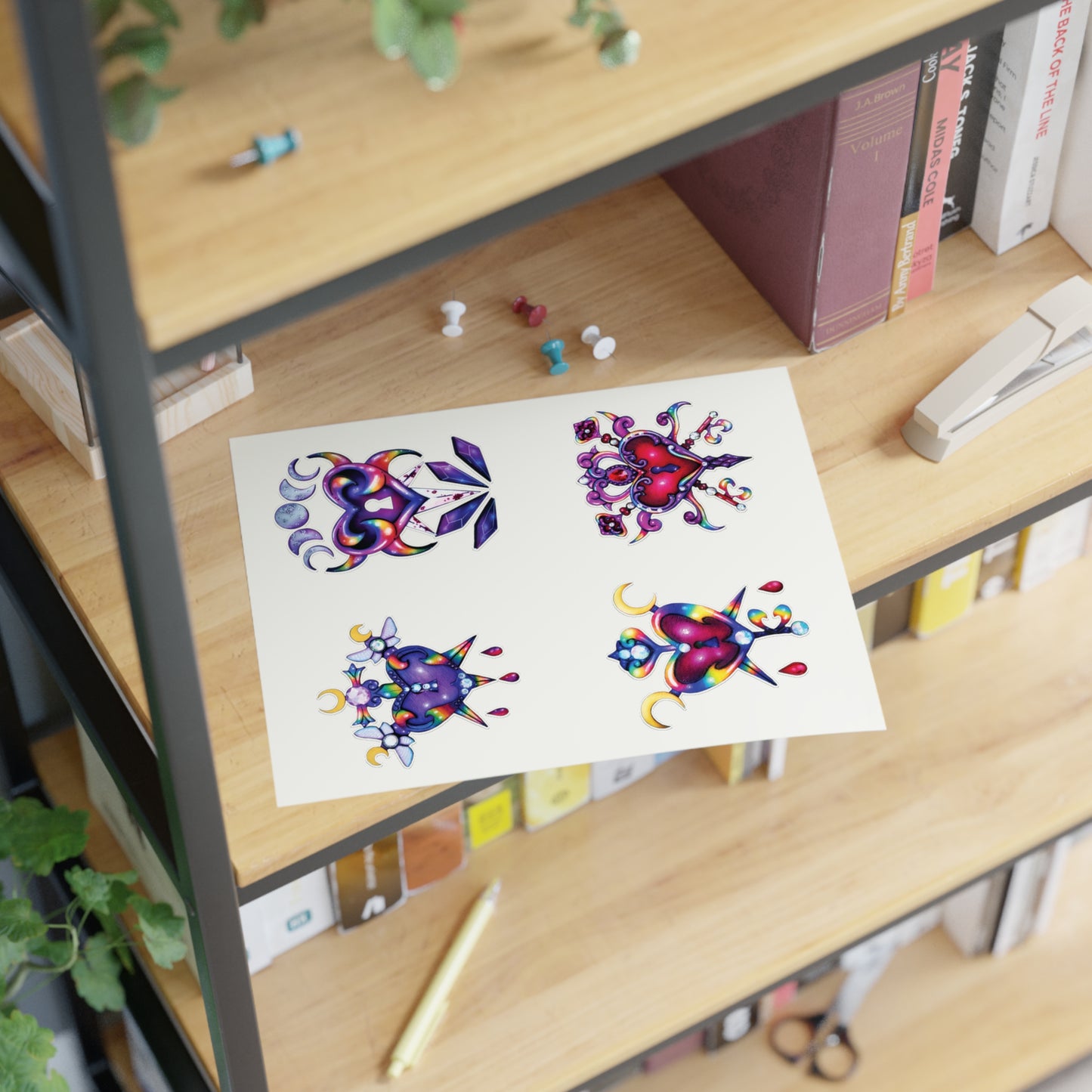 Rainbow Hearts Sticker Sheet