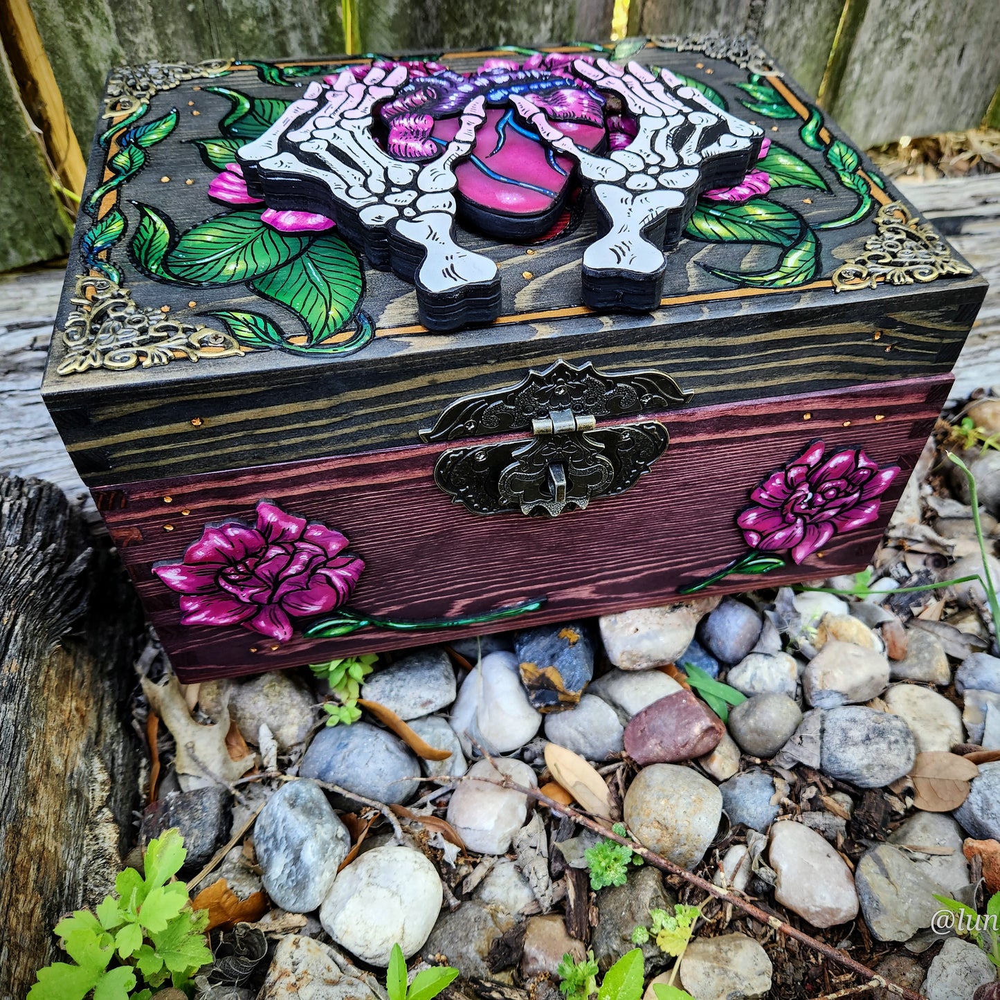 Skeleton Hands & Heart Hidden Key Box™ Made to Order