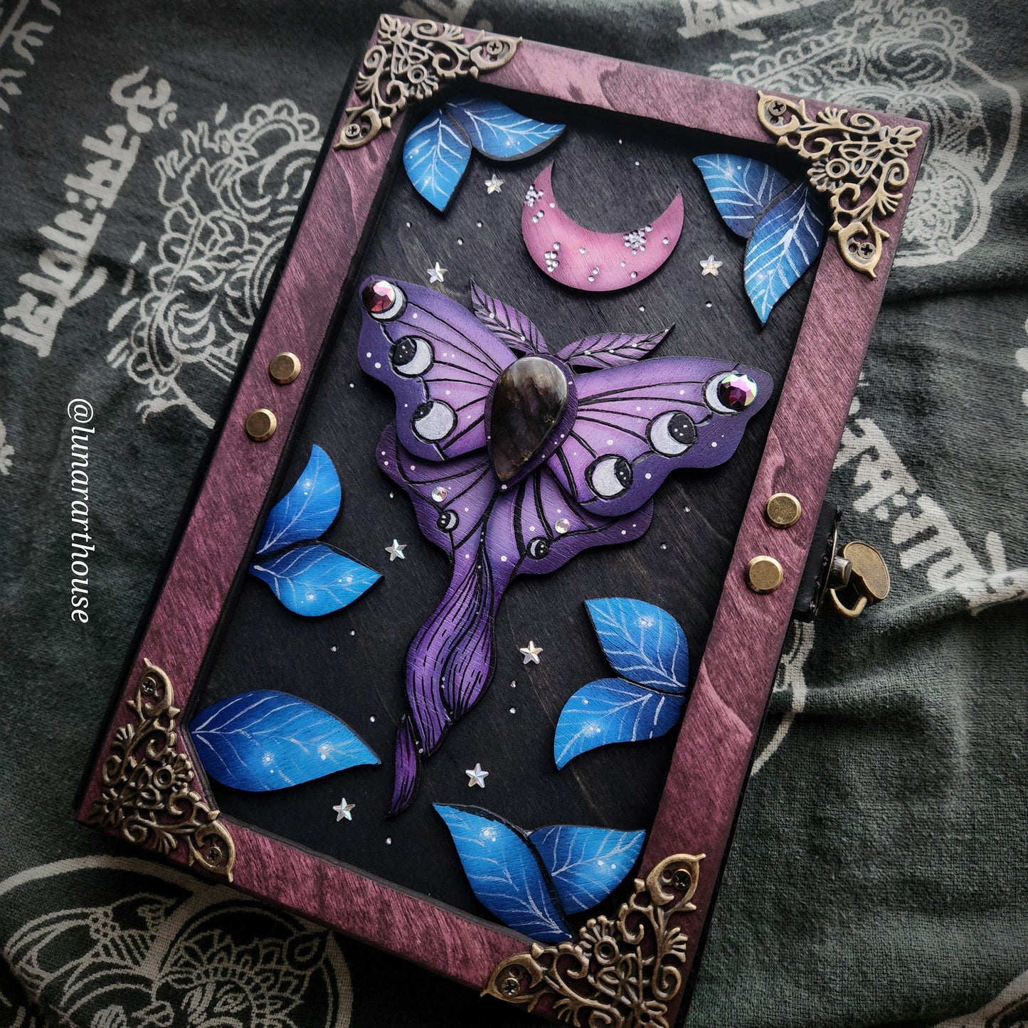 Dark Luna Moth Hidden Key Journal