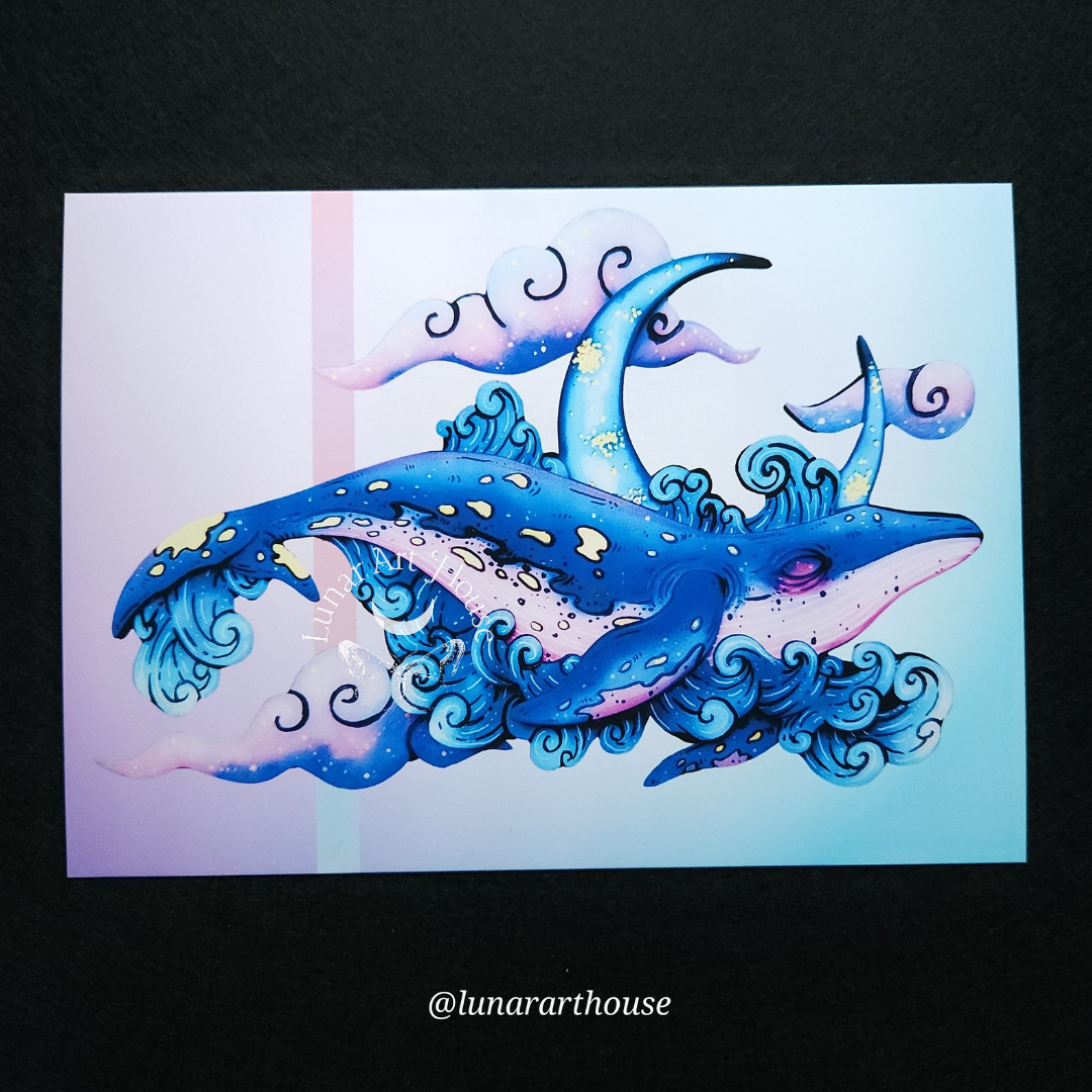 Sky Whale Art Print 5x7