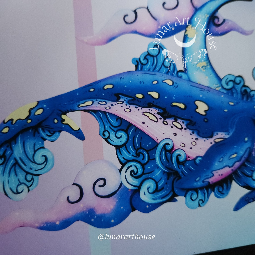 Sky Whale Art Print 5x7
