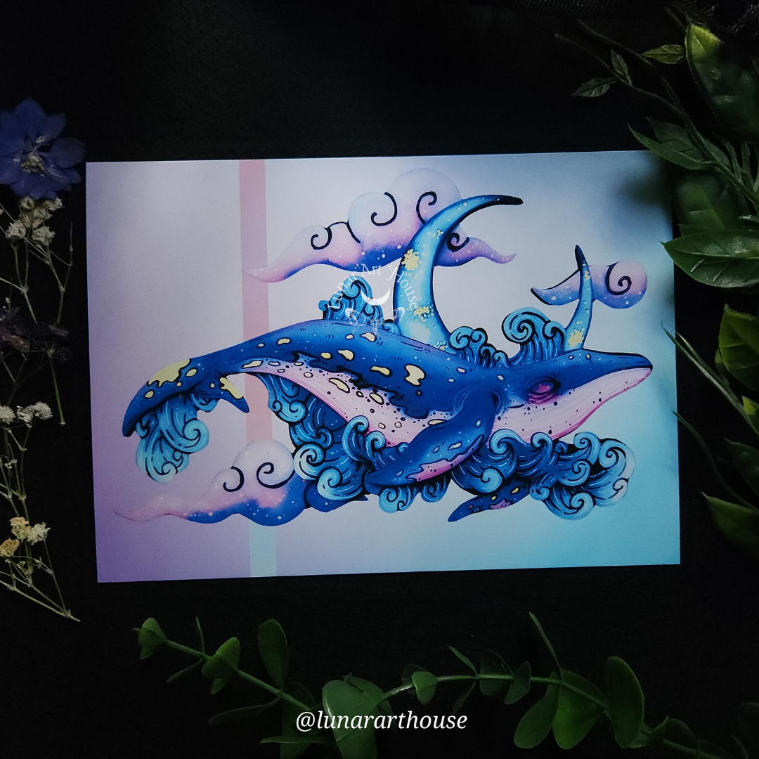 Sky Whale Art Print 5x7