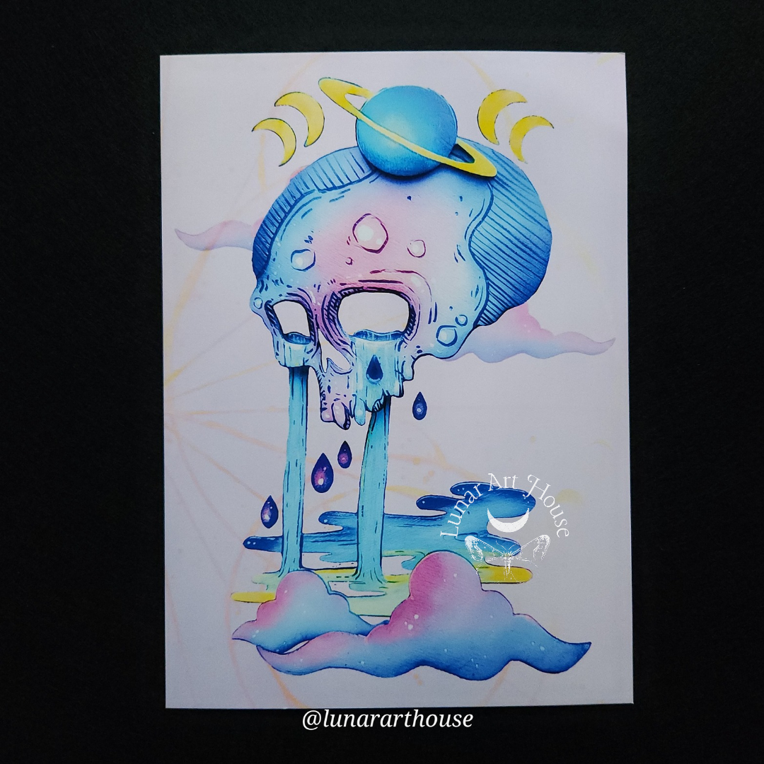 Sad Skull Art Print 5x7