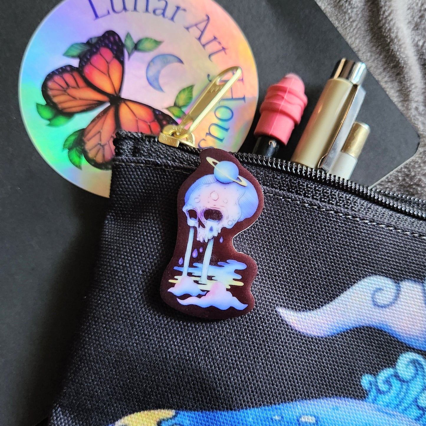 Sad Skull Pin