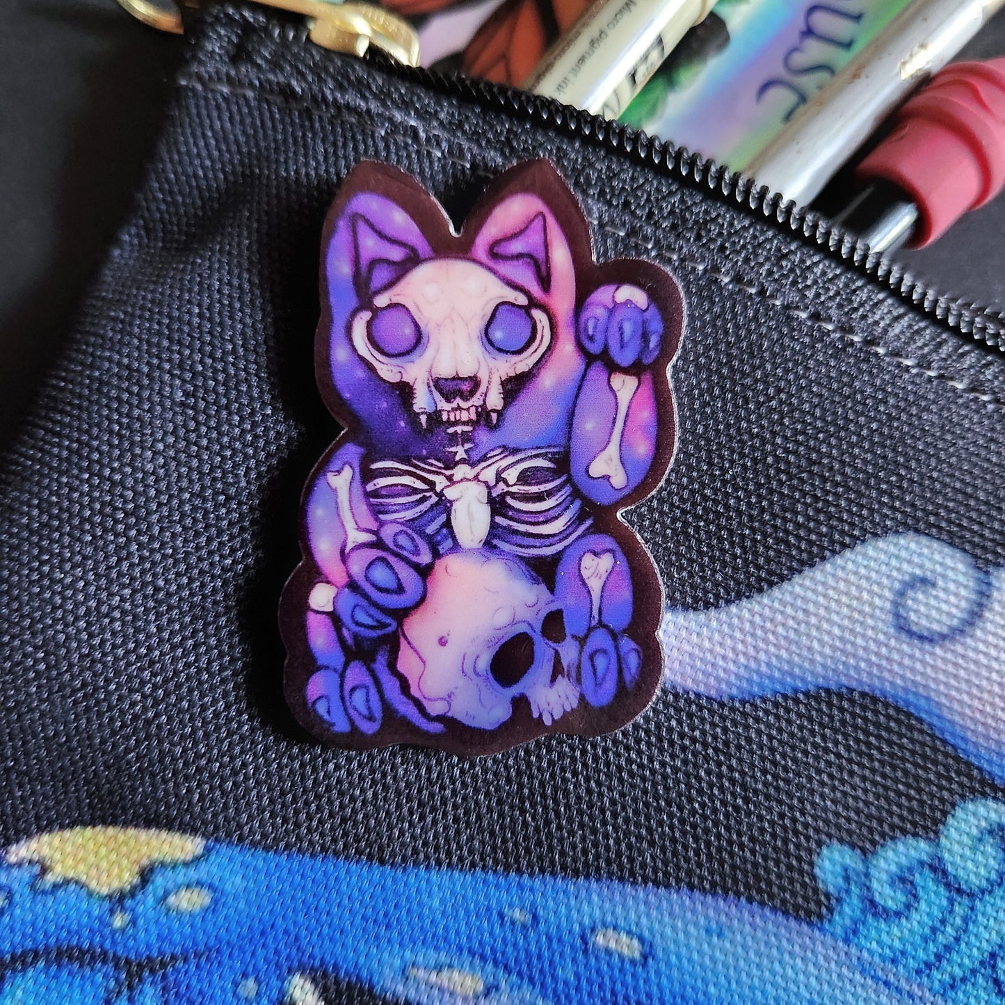 Skelly Cat Pin