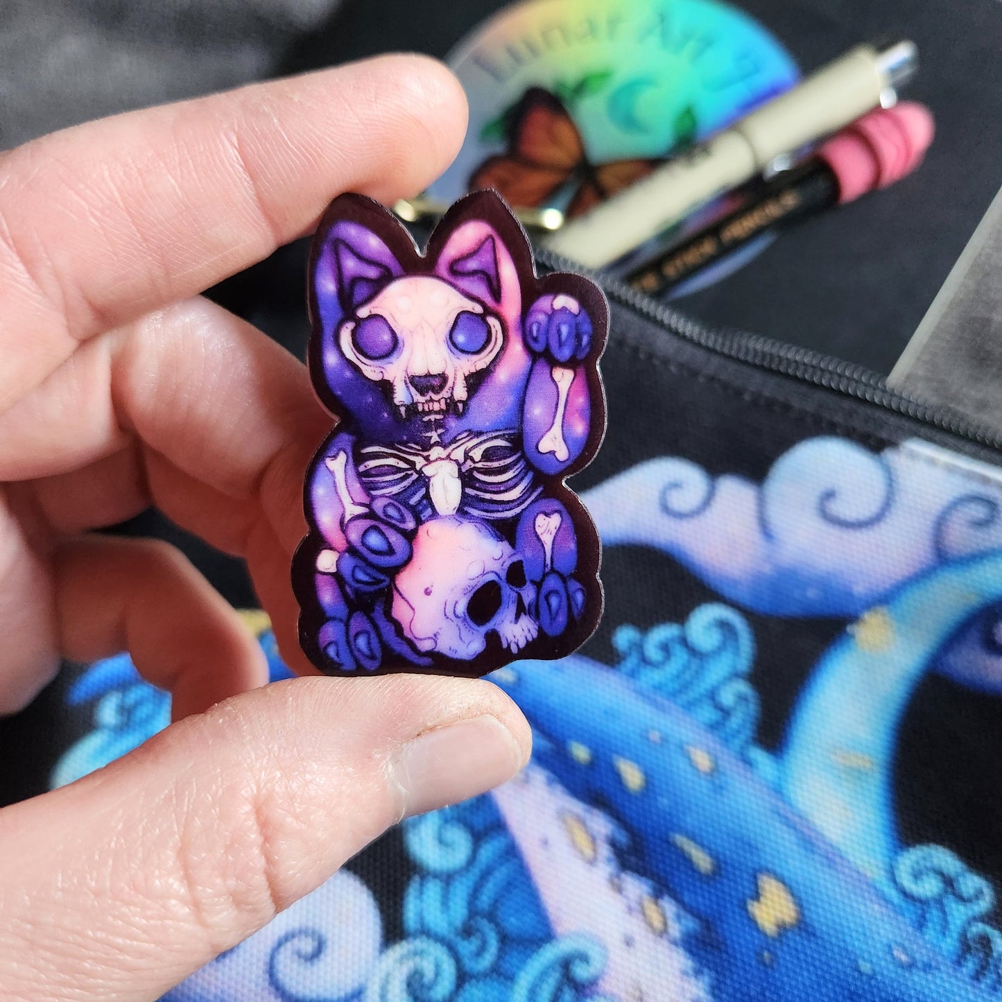 Skelly Cat Pin