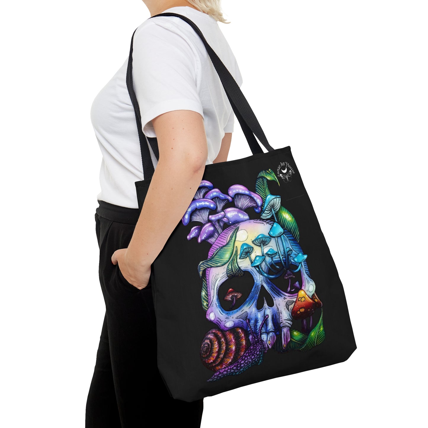 Snail and Mushie Skull Tote Bag