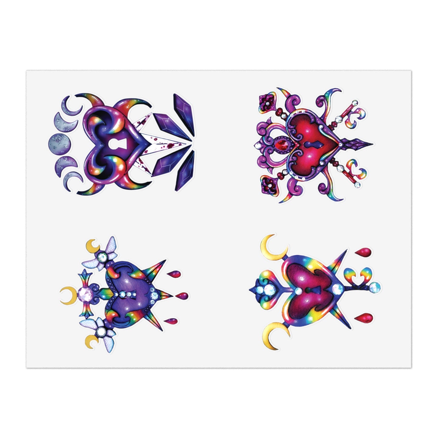 Rainbow Hearts Sticker Sheet