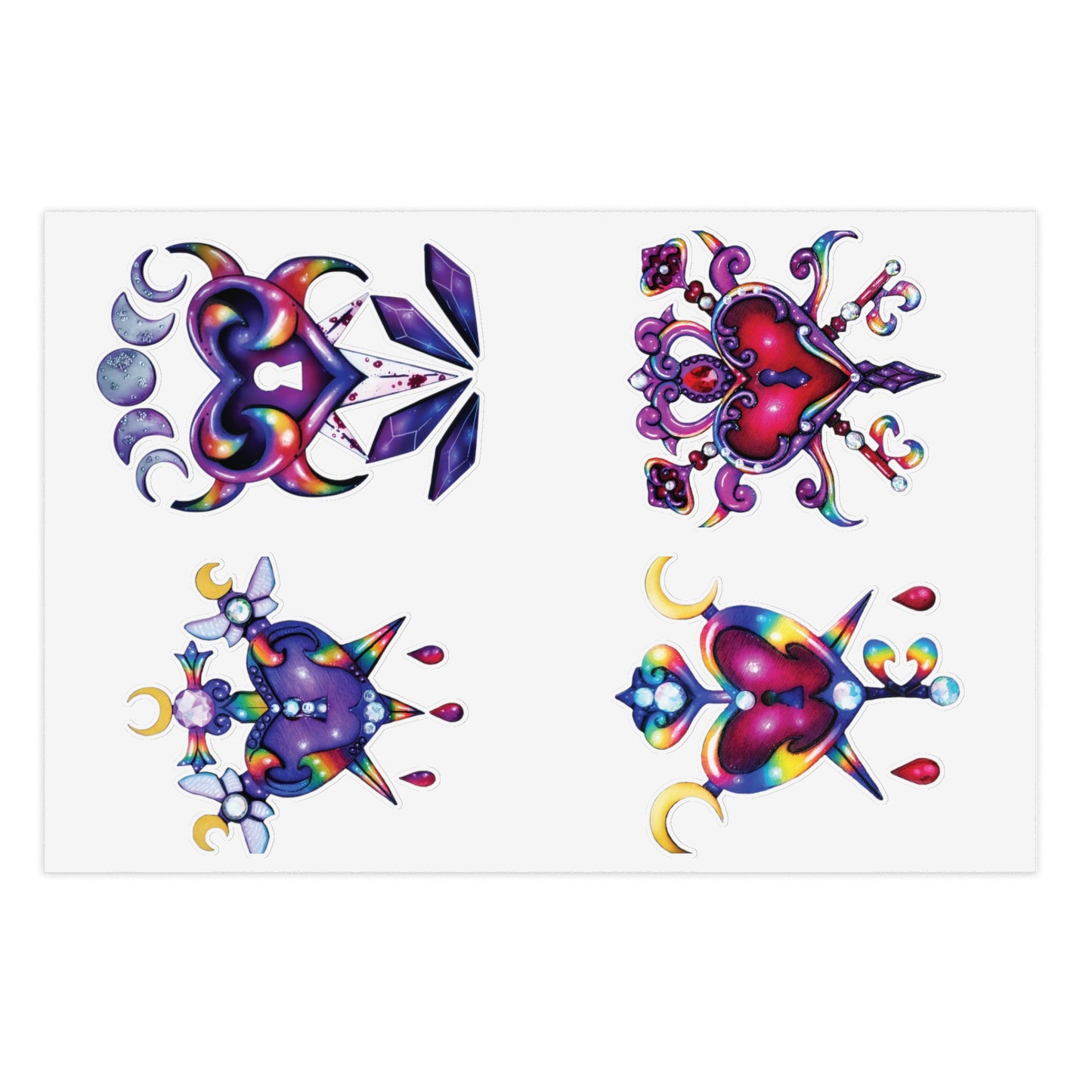 Rainbow Hearts Sticker Sheet