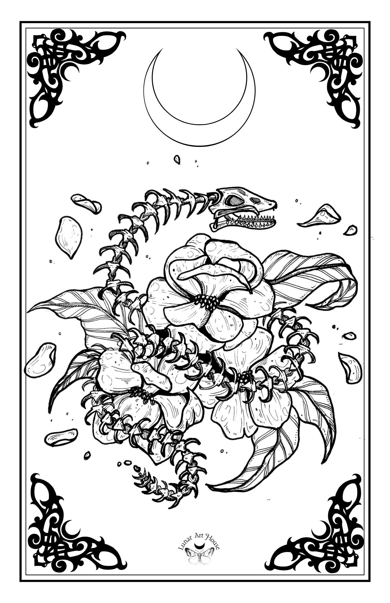 Skelly Snake Coloring Page free