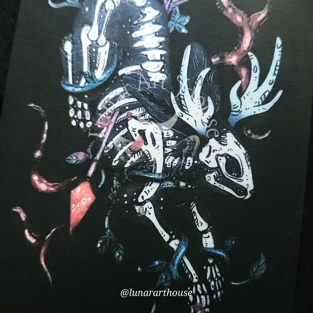 Skelly Jackalope Art Print 5x7