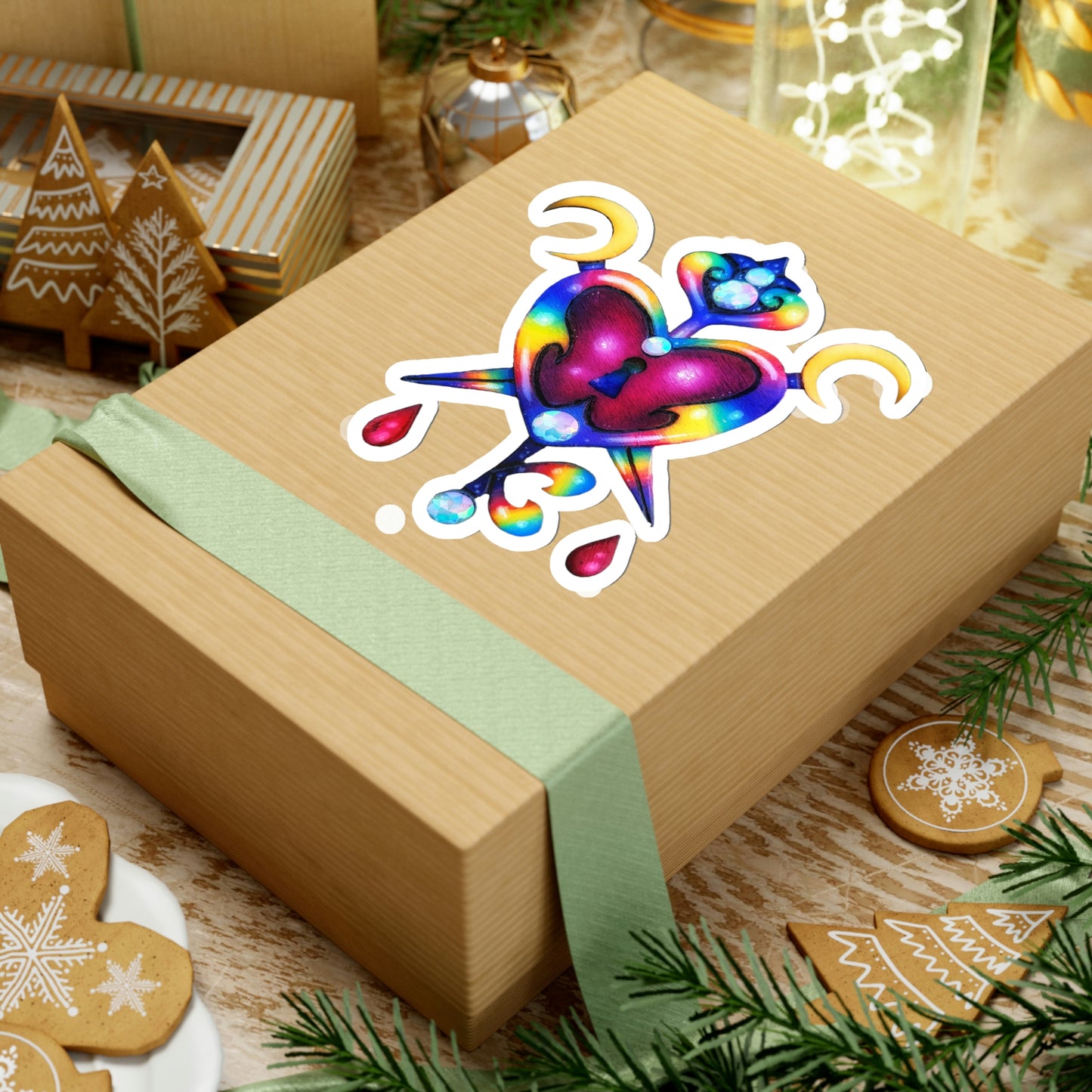 Rainbow Heart Lock Sticker