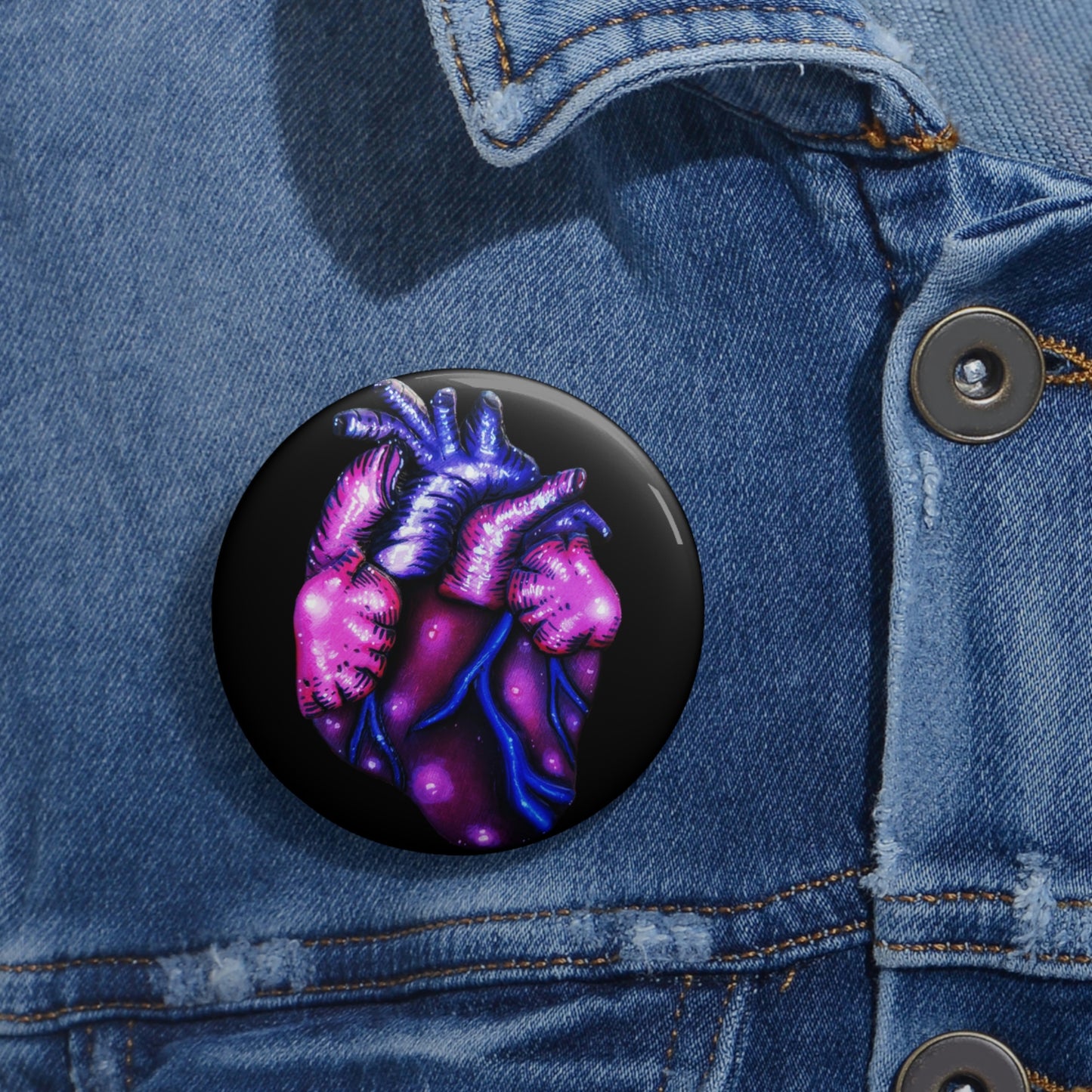 Anatomical Heart Button Pin