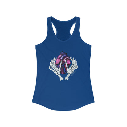 Skelly Hands Holding Heart Racerback Tank