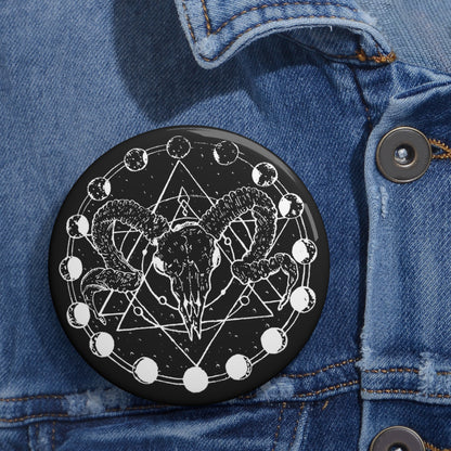 Moon Phase Ram Button Pin
