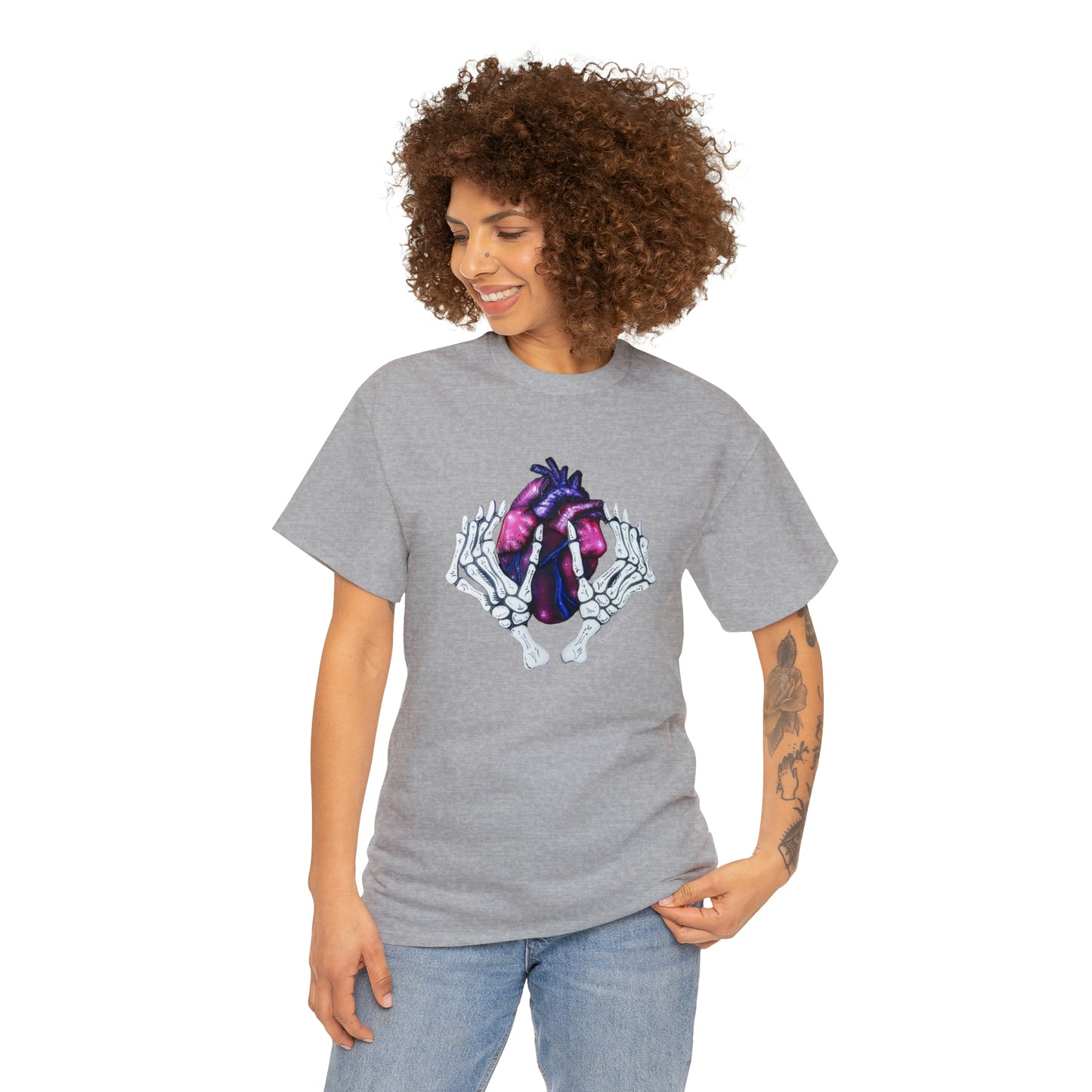 Skelly Hands Holding Heart Tee