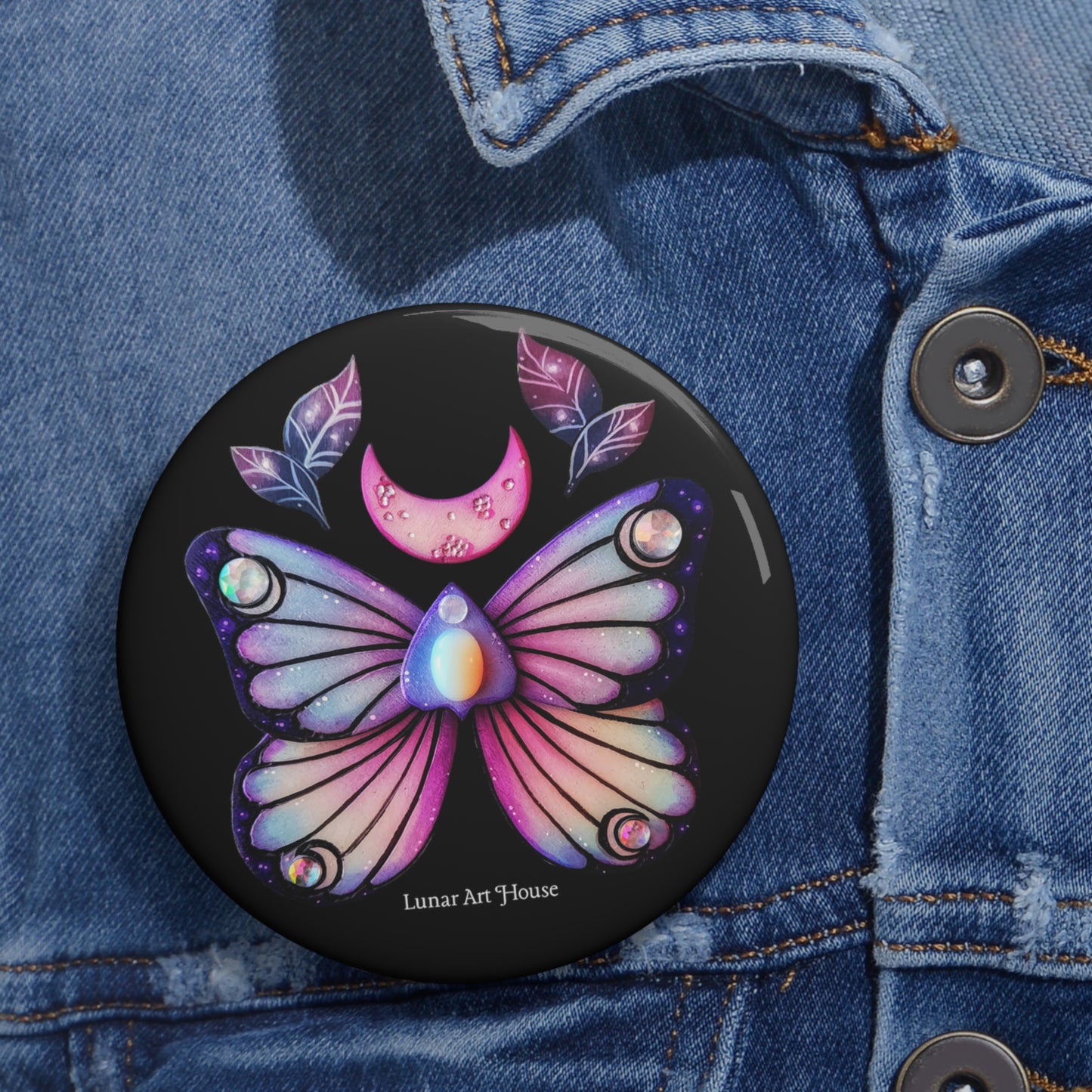 Iridescent Butterfy Button Pin