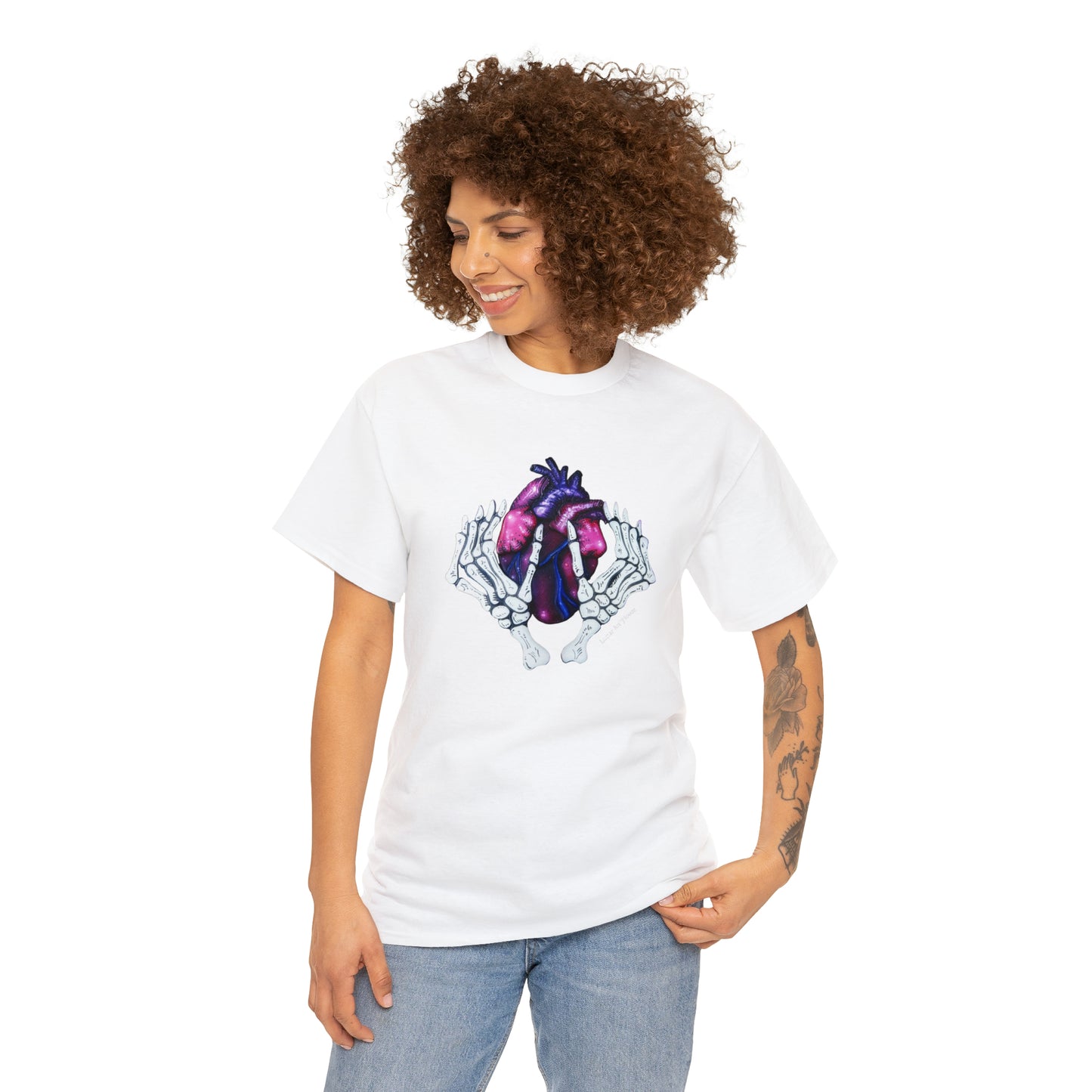Skelly Hands Holding Heart Tee