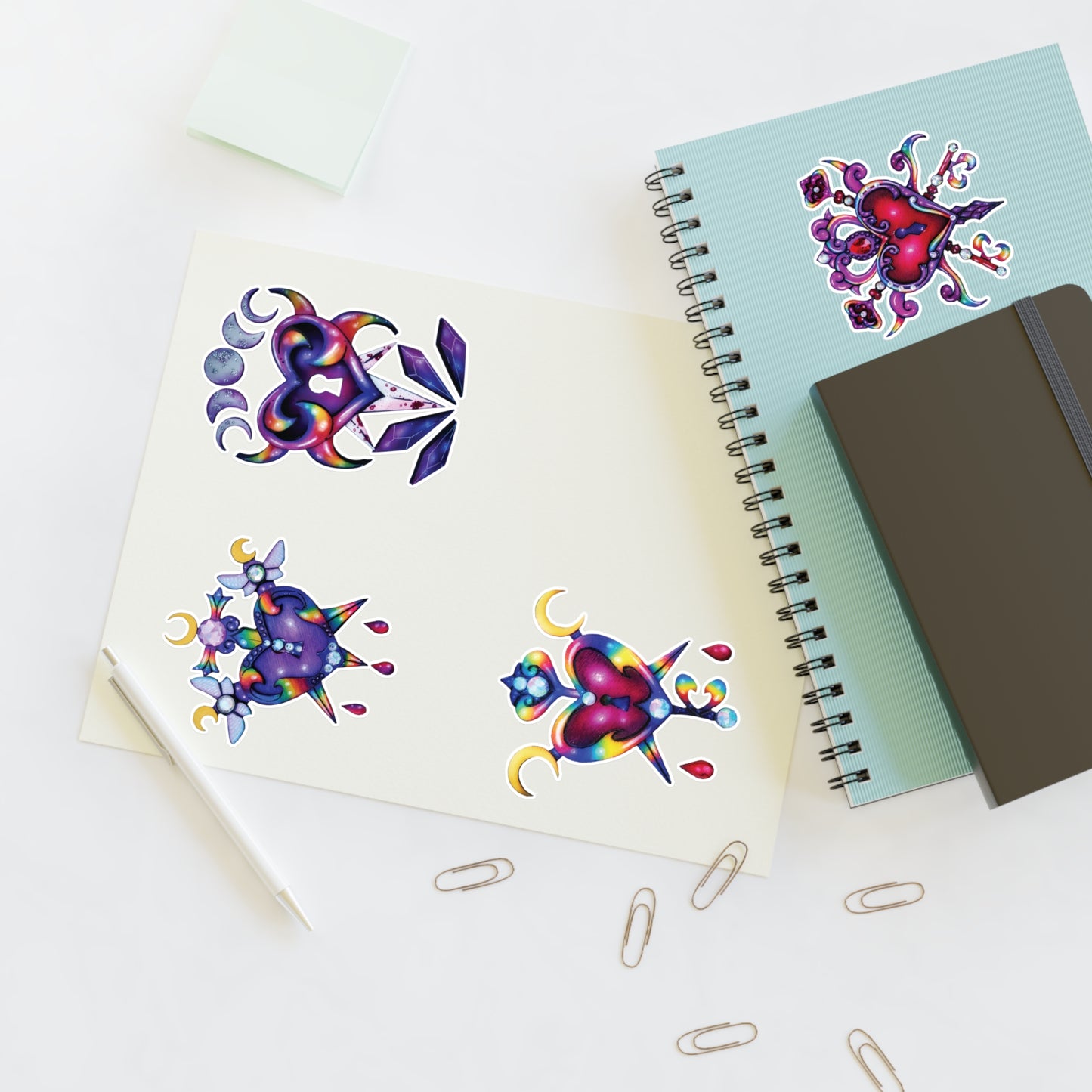 Rainbow Hearts Sticker Sheet