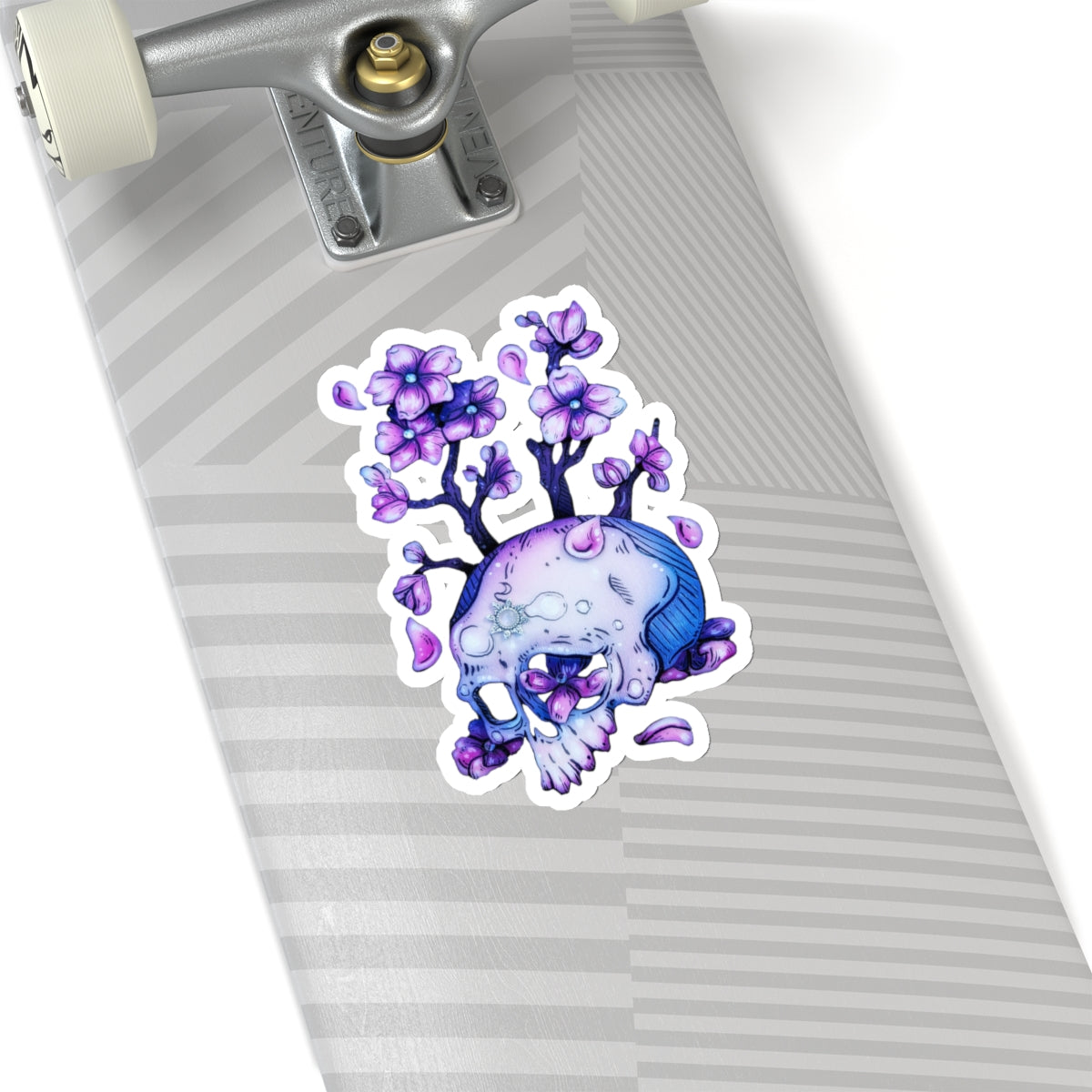 Cherry Blossom Skull Sticker