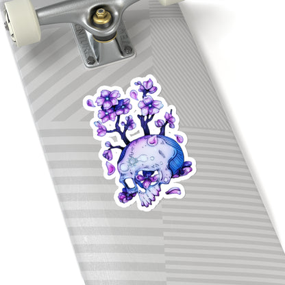 Cherry Blossom Skull Sticker