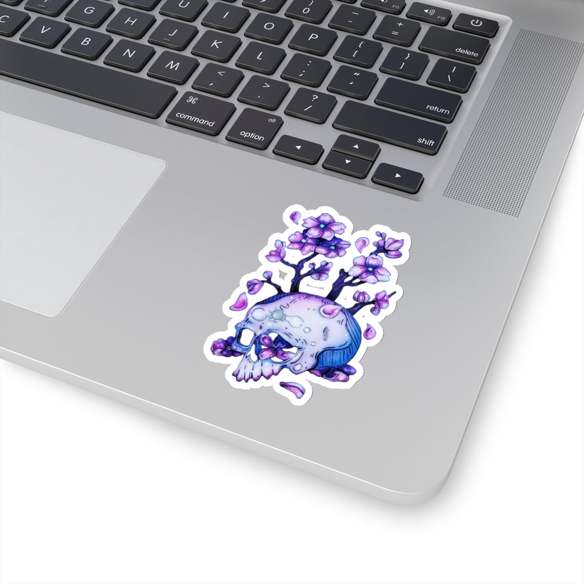 Cherry Blossom Skull Sticker