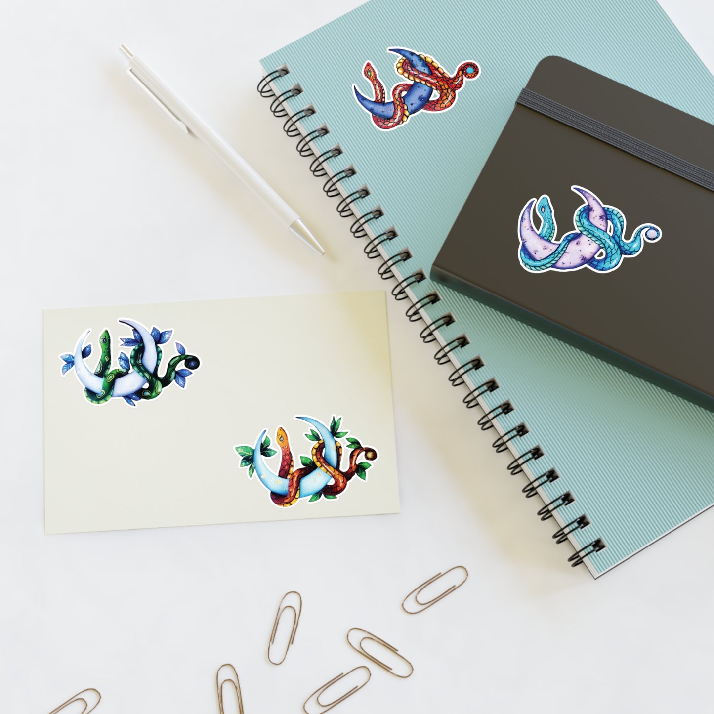 Snake and Moon Sticker Sheet