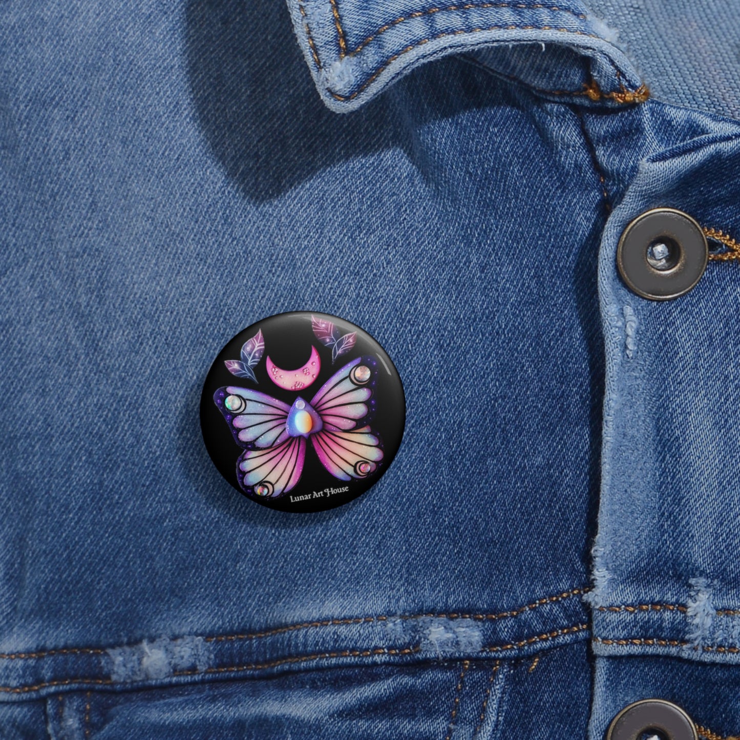 Iridescent Butterfy Button Pin