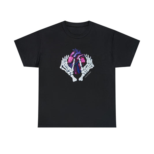 Skelly Hands Holding Heart Tee