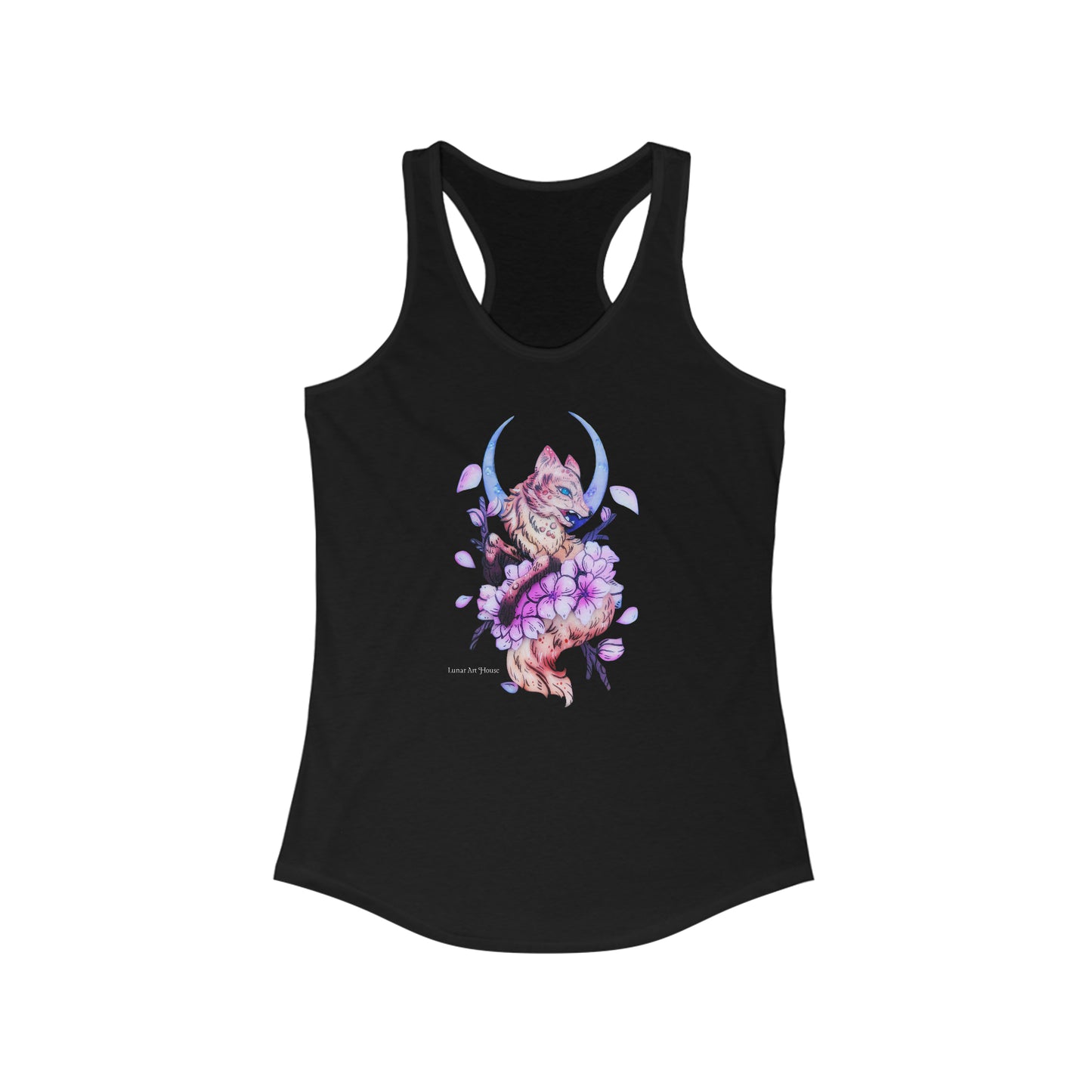 Fox in Cherry Blossoms Racerback Tank