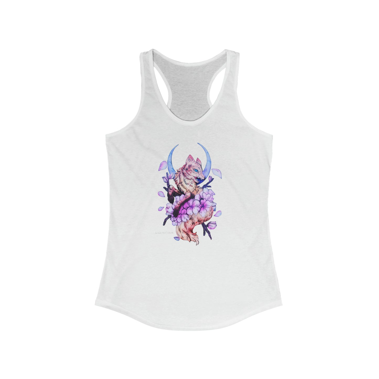 Fox in Cherry Blossoms Racerback Tank