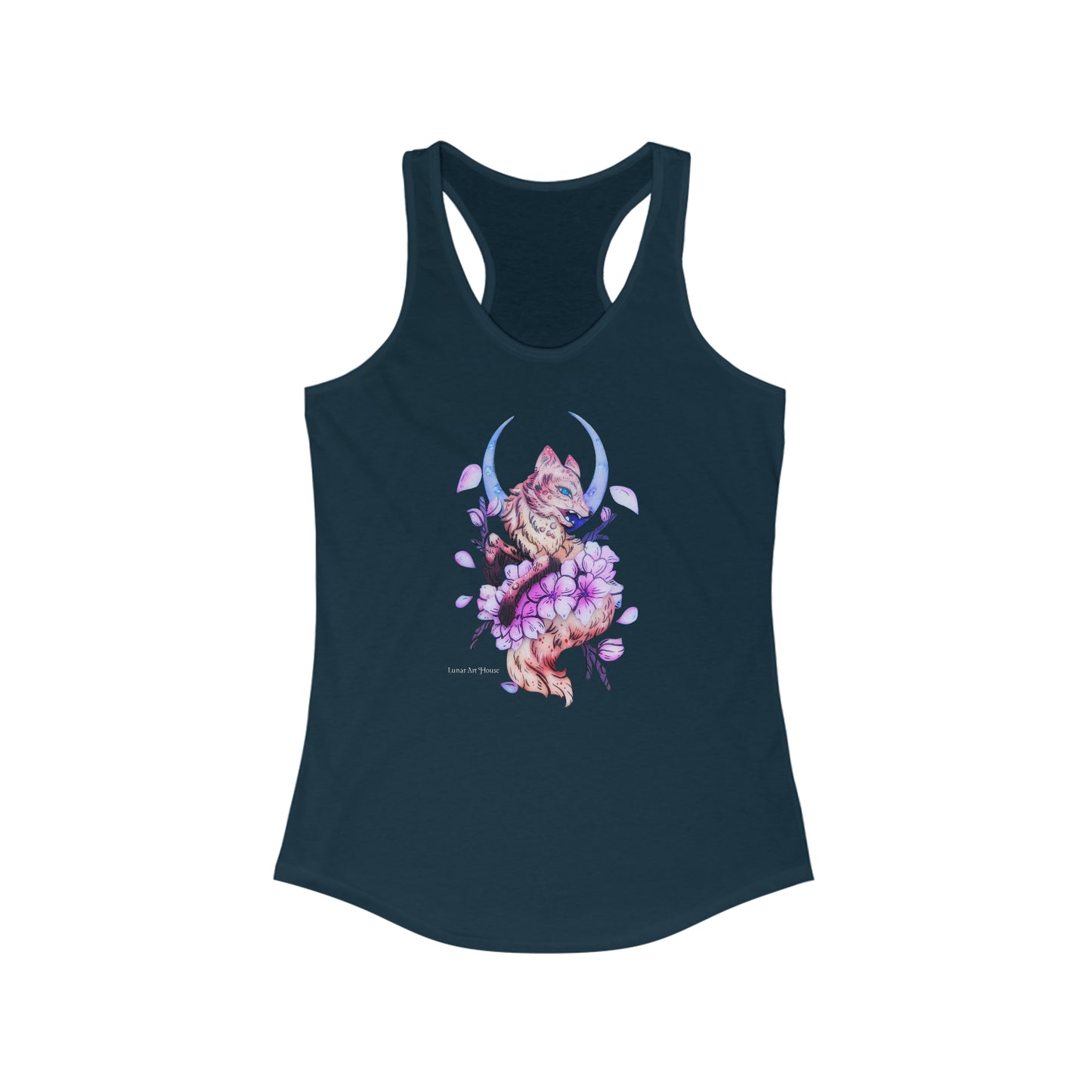 Fox in Cherry Blossoms Racerback Tank