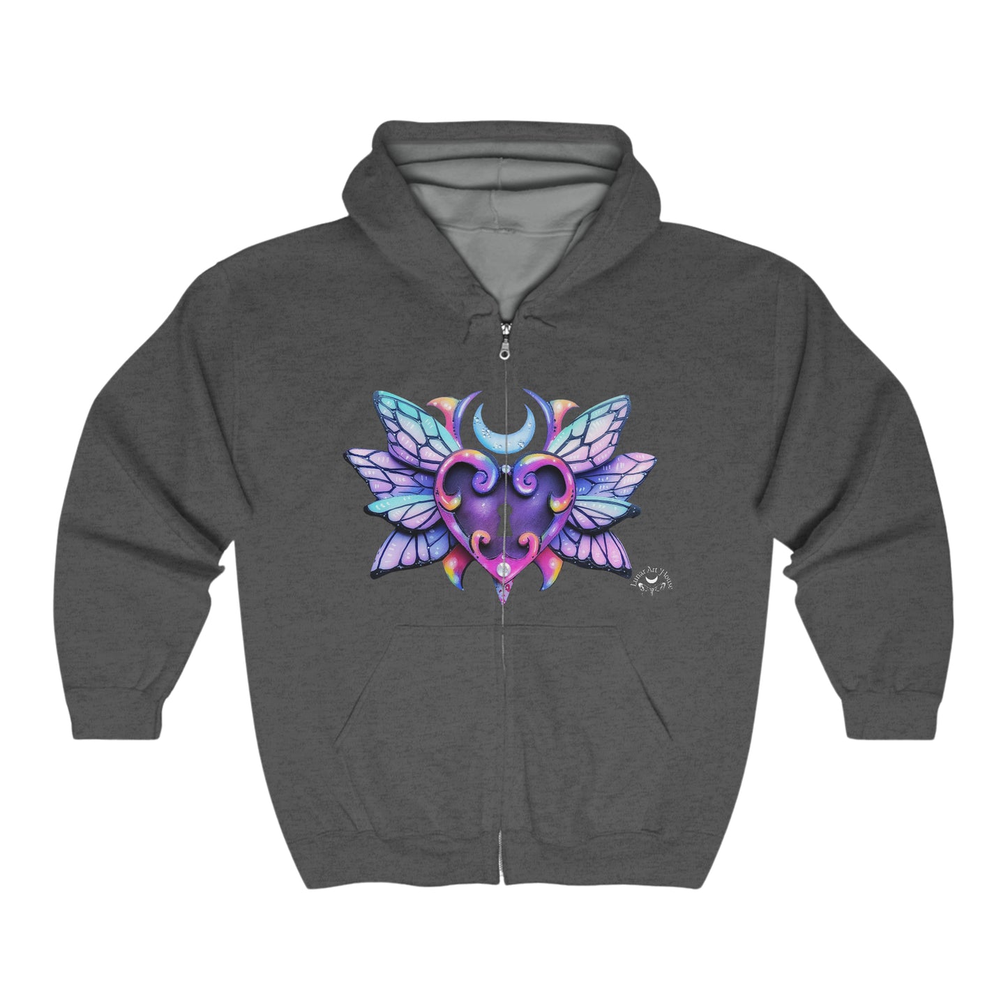 Butterfly Heart Lock Zip Up Sweatshirt