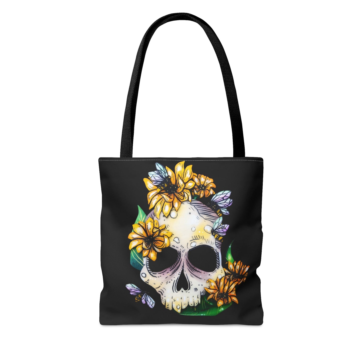 Sunflower Skull Tote Bag