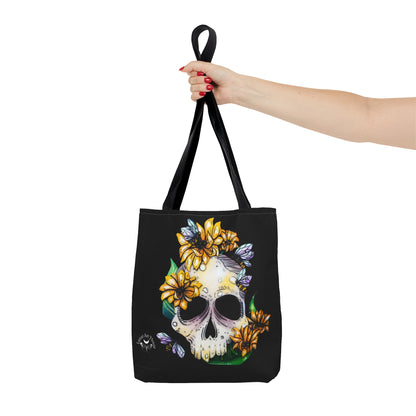 Sunflower Skull Tote Bag