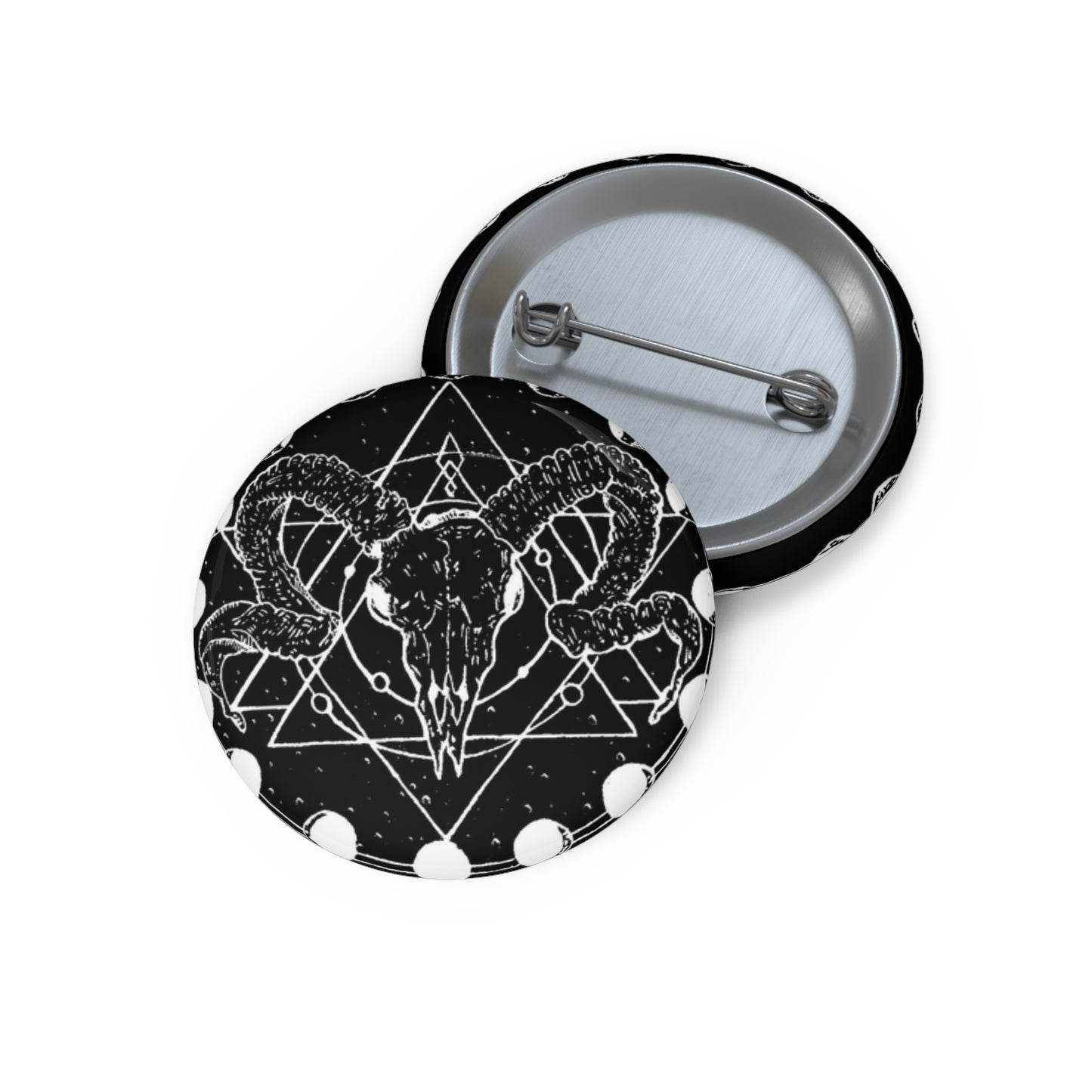 Moon Phase Ram Button Pin