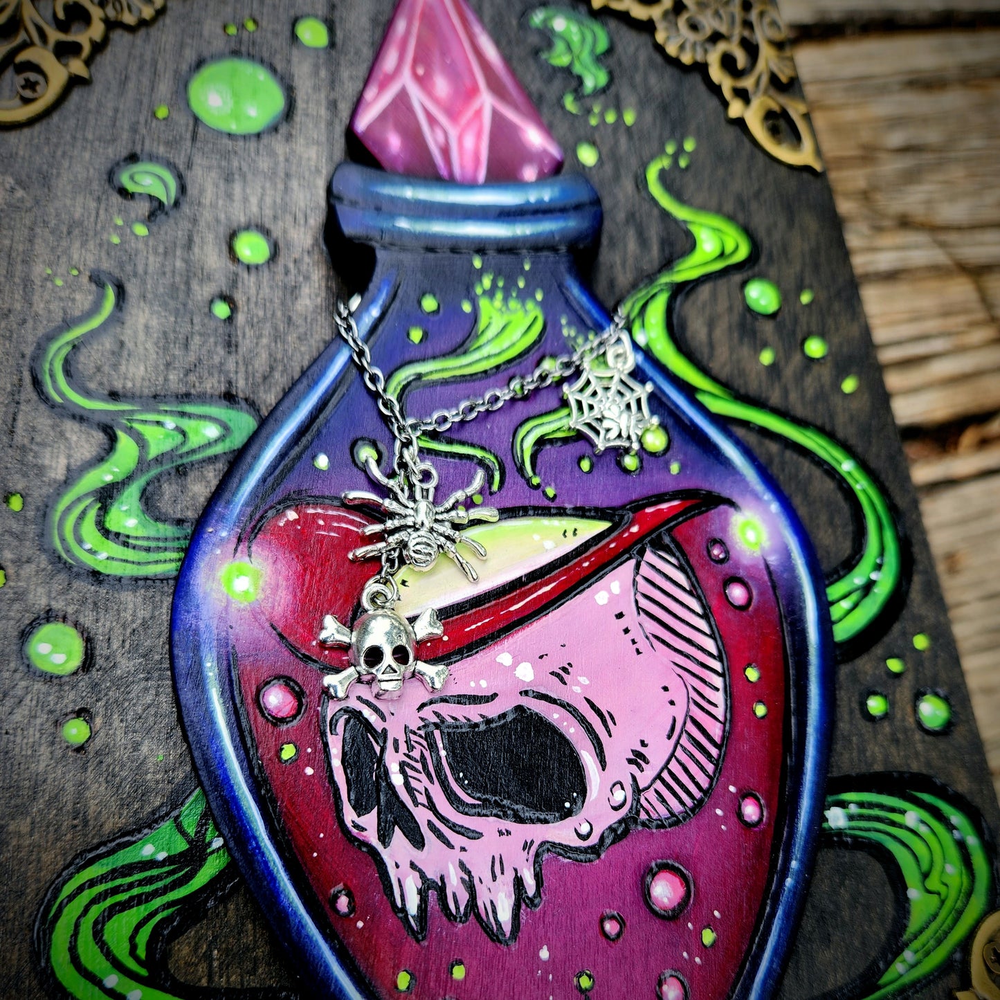 Poison Skull Bottle Hidden Key Box
