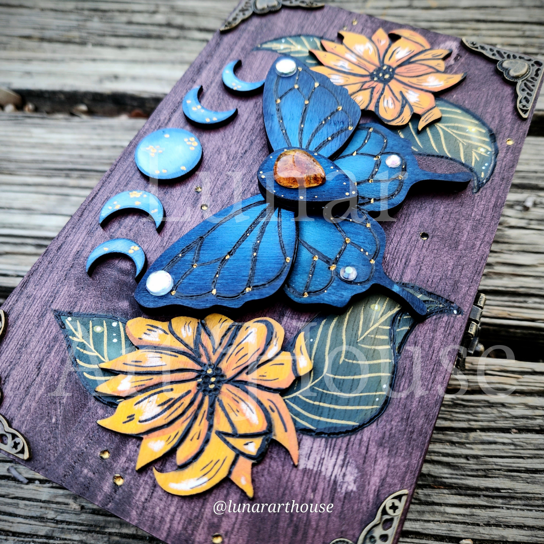 Sunflower Butterfly Hidden Key Box MADE TO ORDER