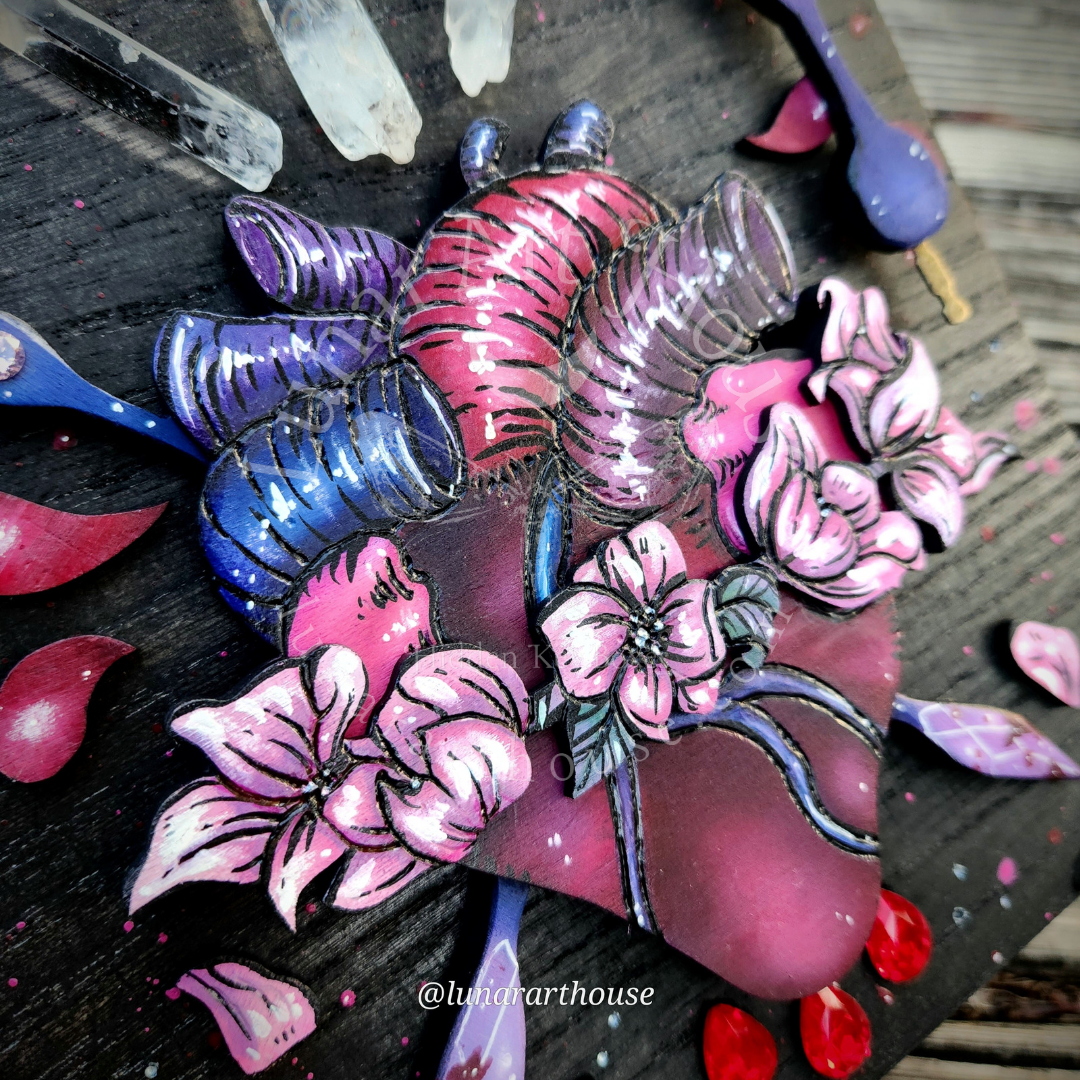 Floral Heart Hidden Key Box