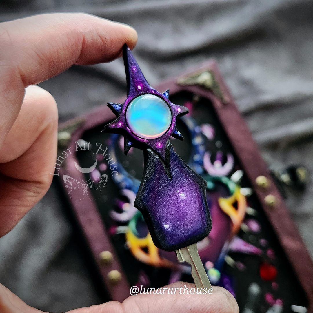 Spikey Rainbow Heart Hidden Key Journal – Lunar Art House