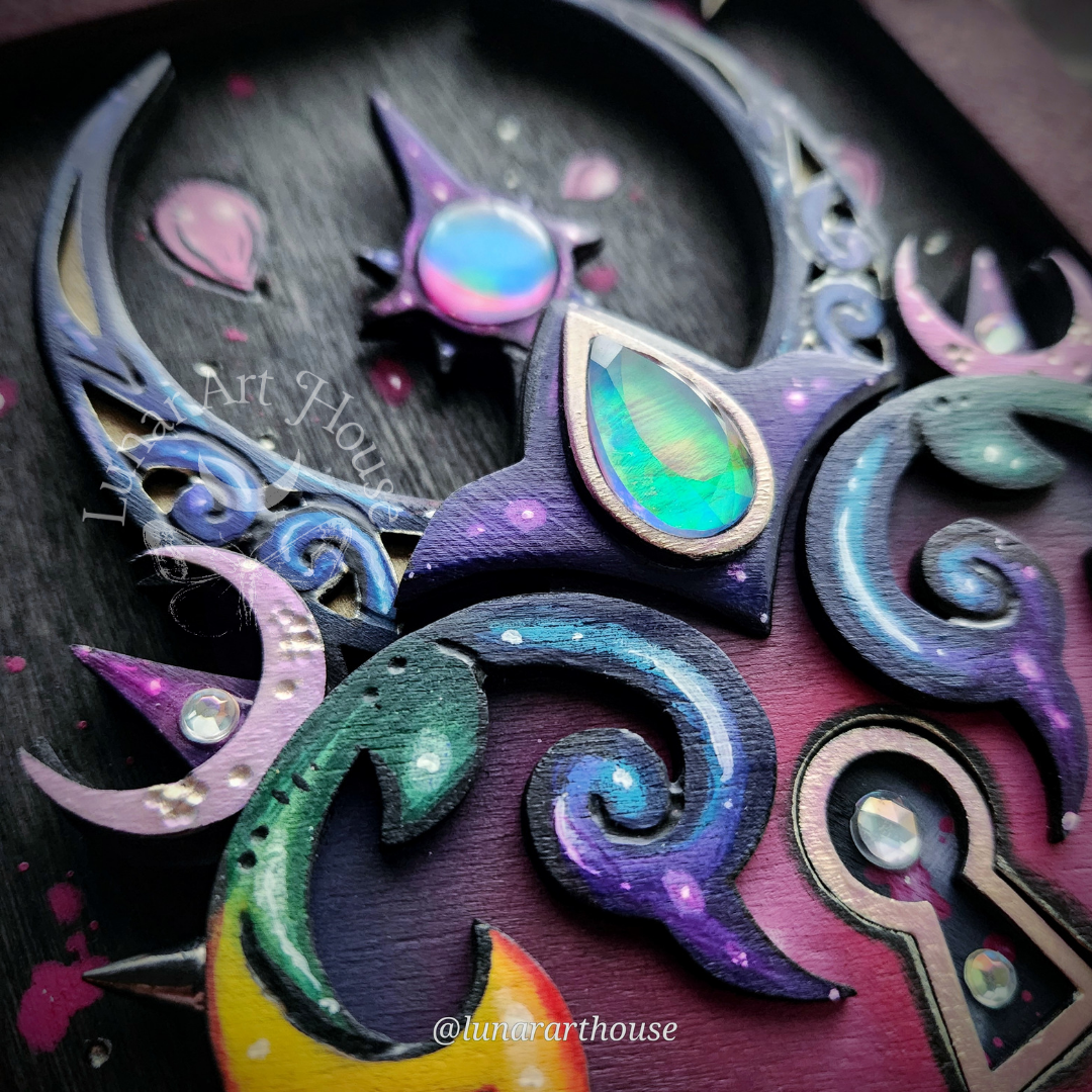 Spikey Rainbow Heart Hidden Key Journal – Lunar Art House