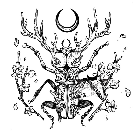 Cherry Blossom Beetle Coloring Page
