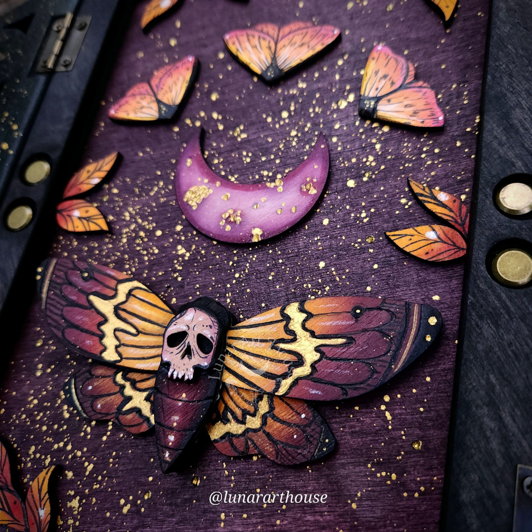 MADE TO ORDER Death Moth Rib Cage Hidden Key Journal