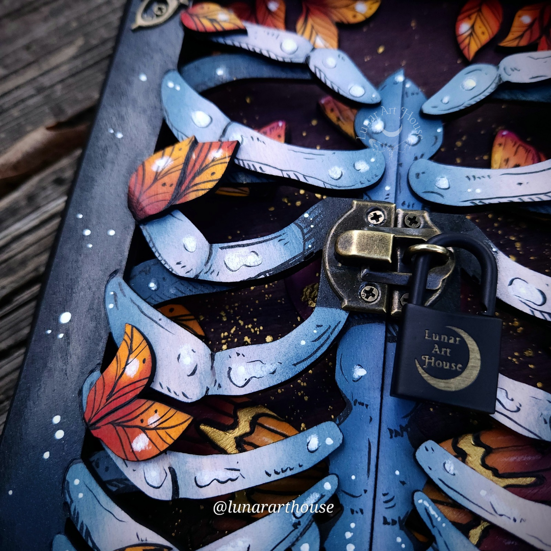 MADE TO ORDER Death Moth Rib Cage Hidden Key Journal
