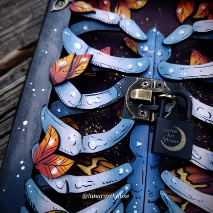 MADE TO ORDER Death Moth Rib Cage Hidden Key Journal