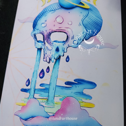 Sad Skull  Art Print 5x7