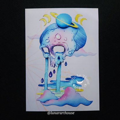 Sad Skull  Art Print 5x7