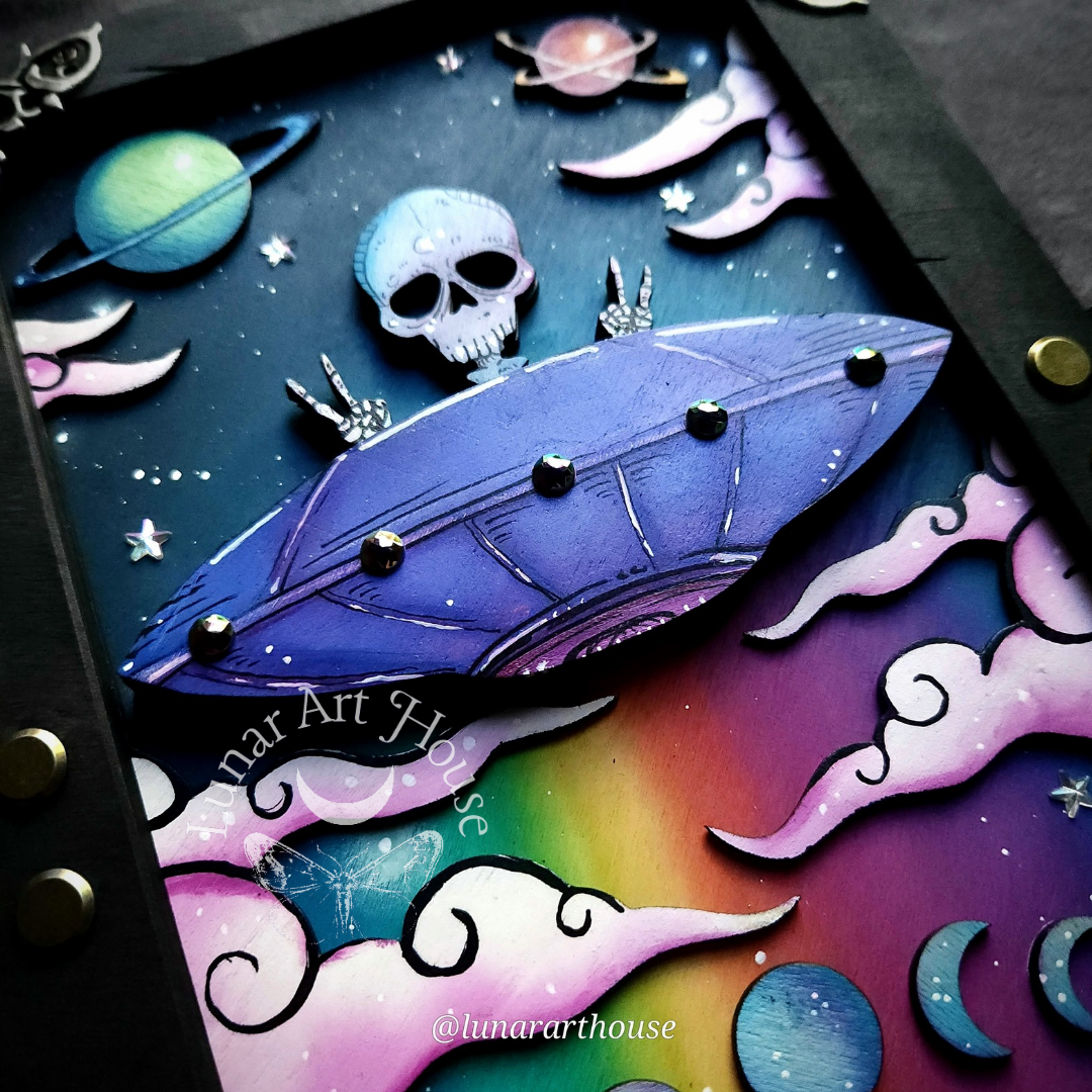 UFO Skull Hidden Key Journal MADE TO ORDER